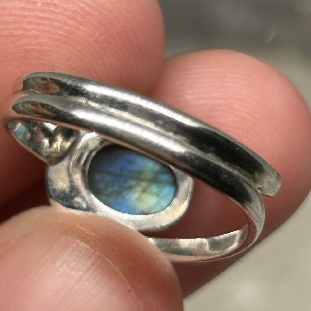 Blue Flash Labradorite Ring 925 - image 2